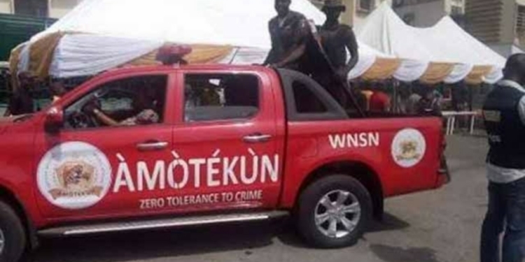 Amotekun Officials in their branded vehicle