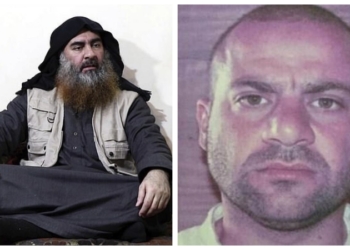 L-R Abu Bakr Al-Baghdadi, Amir Mohammed Abdul Rahman al-Mawli al-Salbi