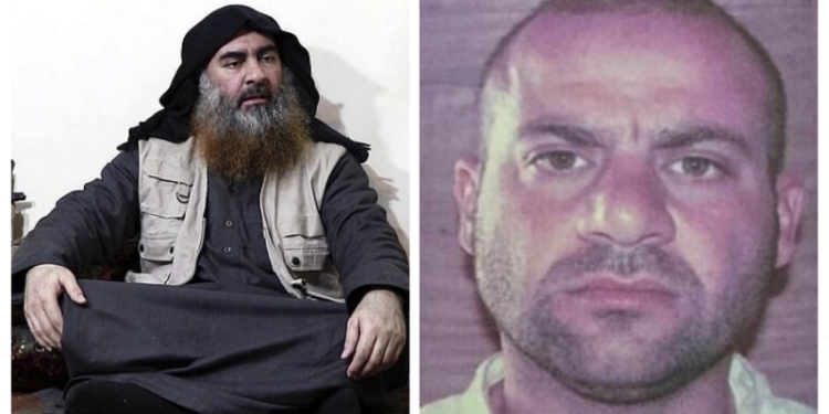 L-R Abu Bakr Al-Baghdadi, Amir Mohammed Abdul Rahman al-Mawli al-Salbi