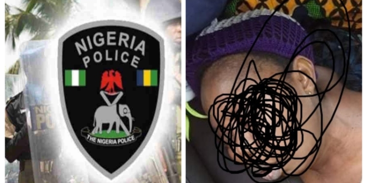 L-R Nigerian Police Logo, widow now deceased