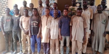 Cross section picture of rescued victims of kidnapping