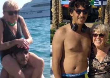 Lovely moments of the two lovers in public places