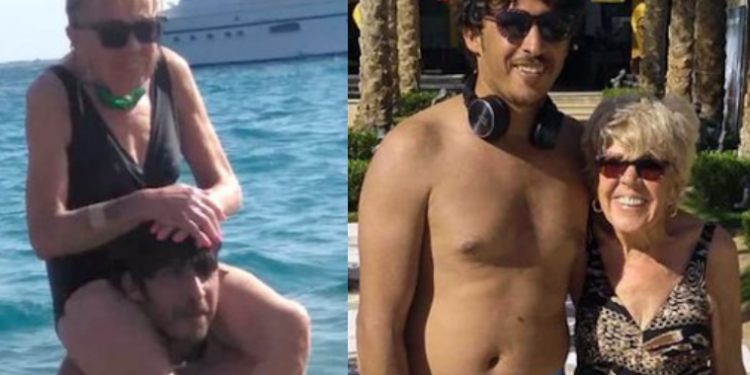 Lovely moments of the two lovers in public places