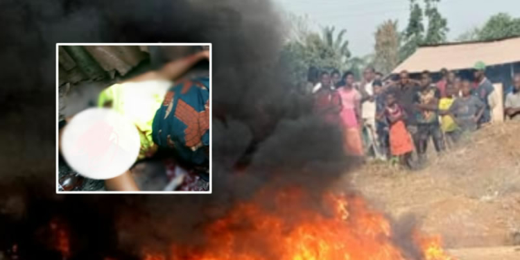 Depict of setting ablaze incident