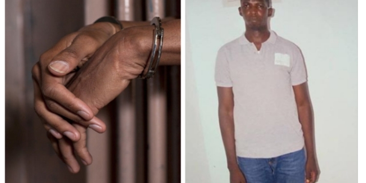 L-R Depict of a convict in chains, Francis Yusuf Kyamang