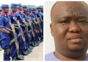 Depict of NSCDC officers on parade, Picture of Imo politician who was mistakenly shot dead