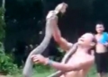 The snake charmer displaying his skills with king cobra