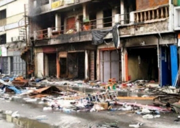 Balogun Market; aftermath scene of fire