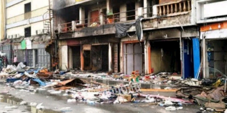 Balogun Market; aftermath scene of fire