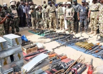 Stockpiles of ammunitions and arms recovered from bandits