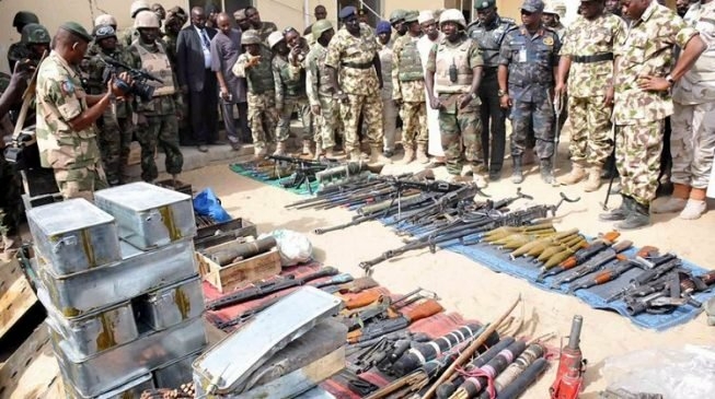 Stockpiles of ammunitions and arms recovered from bandits