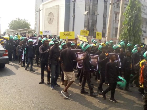 PHOTOS: Gokada, Max riders protest motorcycle ban in Lagos