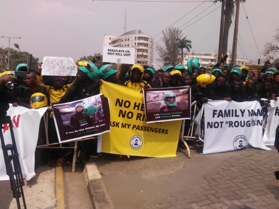 PHOTOS: Gokada, Max riders protest motorcycle ban in Lagos