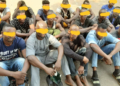 Cross section photo of the suspects during parade