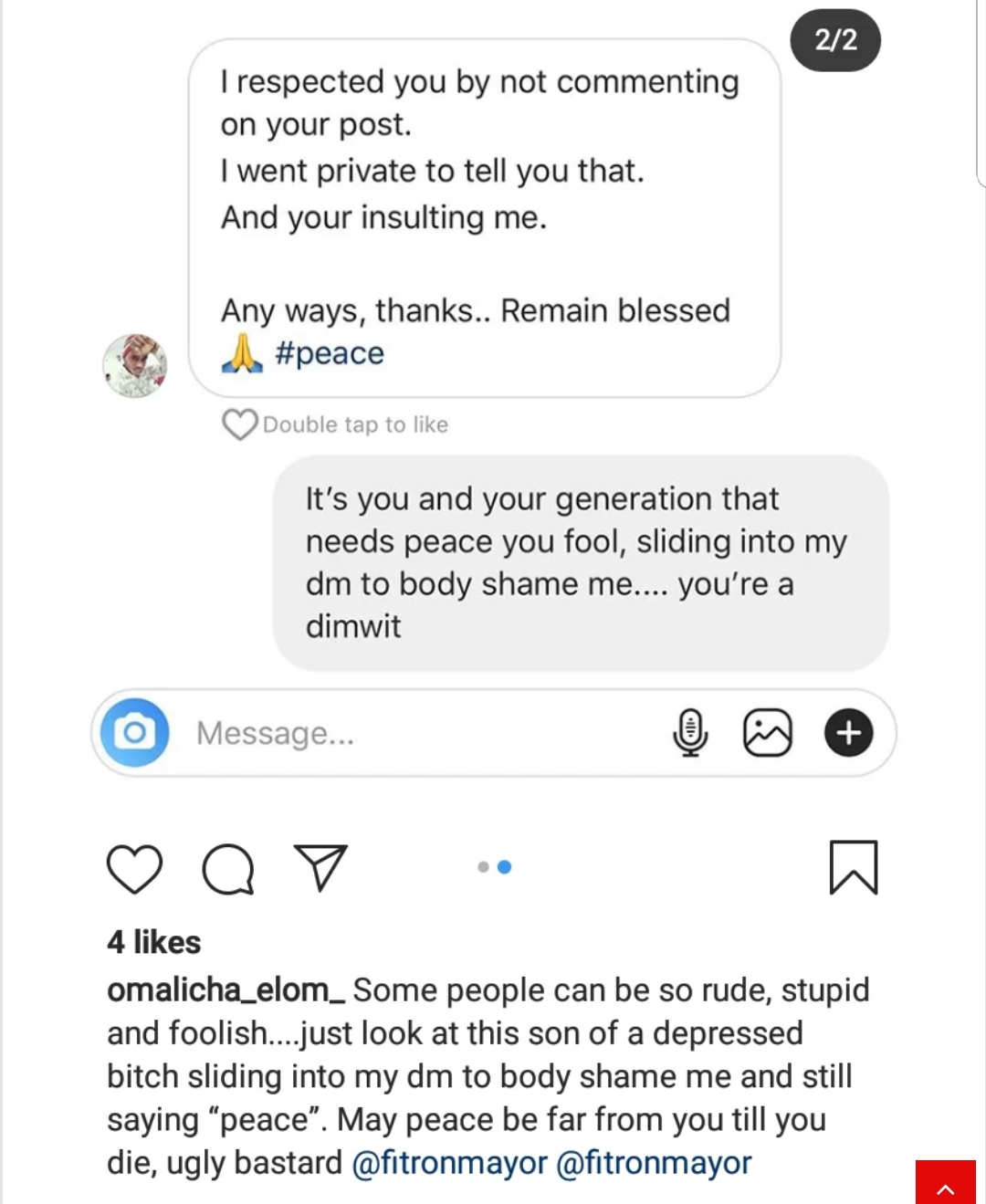 Actress Omalicha Elom Heavily Clamp Down On Troll For Body