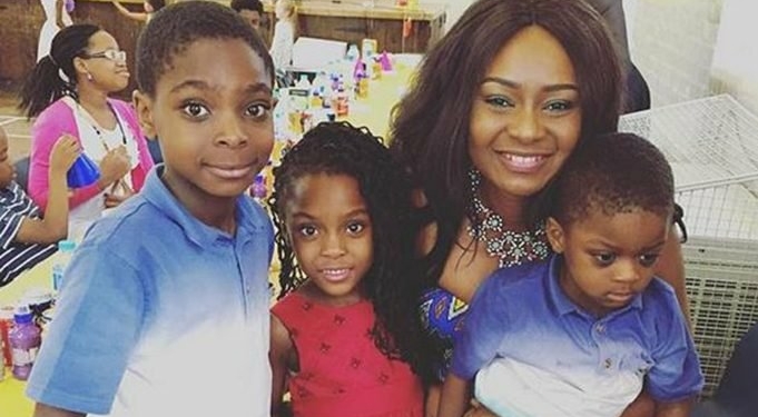 Victoria Inyama and kids