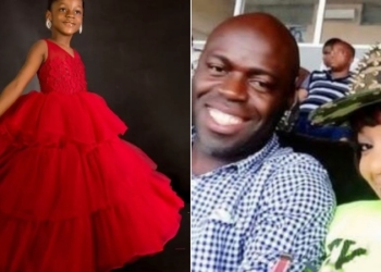 L-R: Mildred (Uche Ogbodo.s daughter), Uche Ogbodo and ex hubby, Arthur Apo