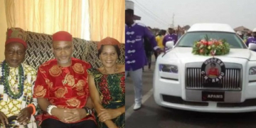 L-R Nnamdi Kanu's parents, Eze Isreal Kanu and his wife Ugoeze Sally, Corpses inside Rolls Royce hearse
