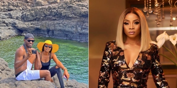 L-R: Mr Jollof and wife, Toke Makinwa