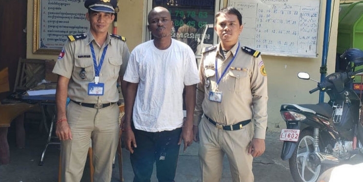 The homeless Nigerian man with officers