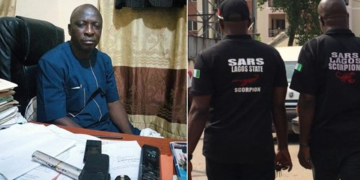 L-R Top SARS official, Christopher Akpan, Depict of SARS officials