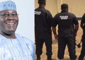 L-R Alhaji Atiku Abubakar, Depict of SARS operatives