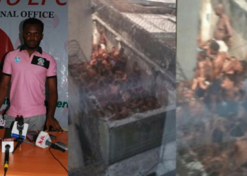 L-R The blogger identified as Chukwuebuka, demeaning photos of alleged Port Harcourt 'EFCC cell'
