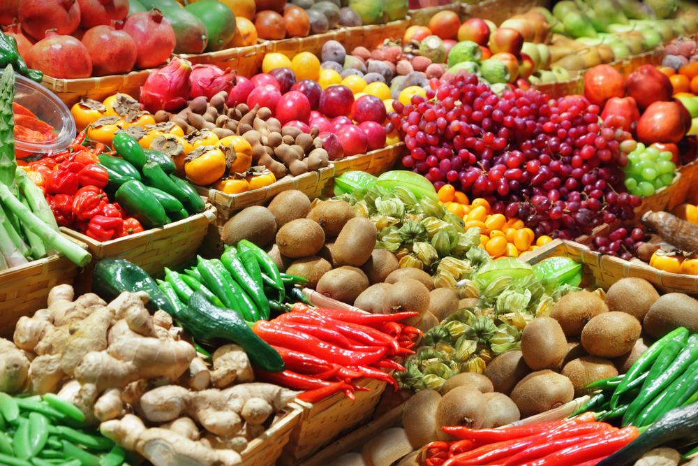 Unwashed Vegetables and Fruits