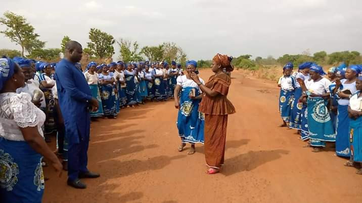 Group of church women spotted lying on the road in Benue, praying against Coronavirus