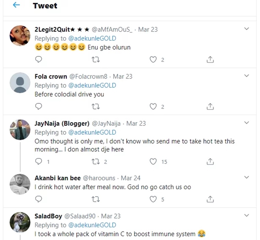 Adekunle Gold reveals his methods for coronavirus testing, fans react