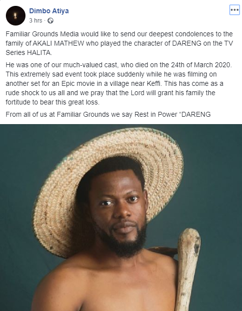 Actor Alkali Matt dies while filming on set, amidst rumours of being coronavirus positive