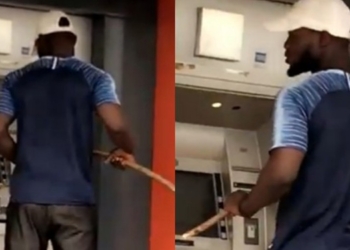 Coronavirus: Viral video shows moment man operates ATM with stick