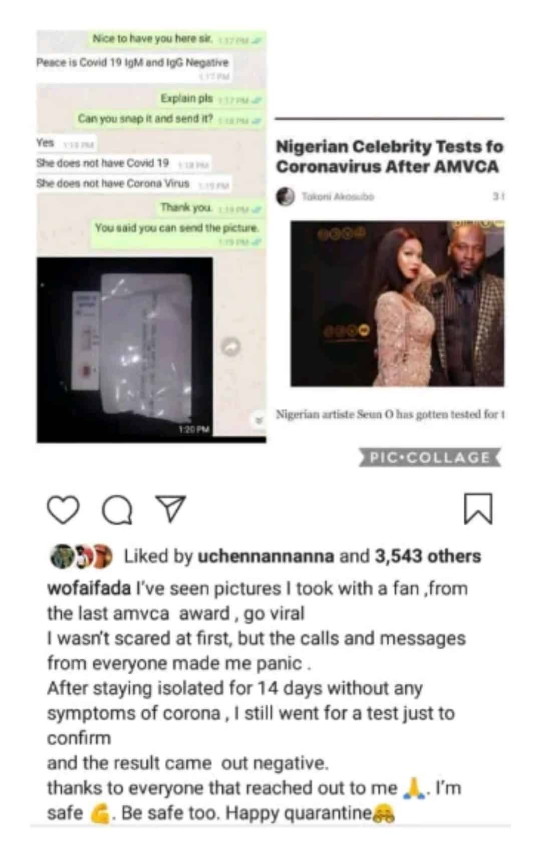 COVID-19: Wofai Fada tests negative after contact with UK returnee who showed symptoms at AMVCA