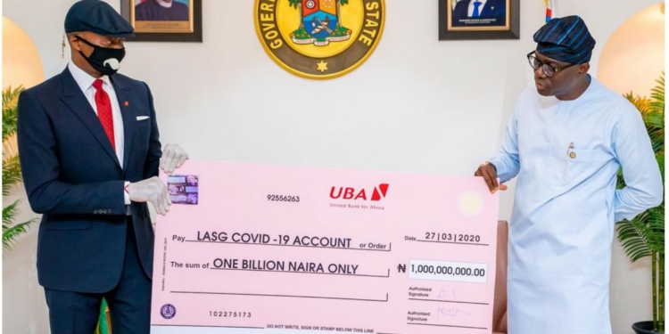 COVID-19: Lagos receives N1bn donation from UBA