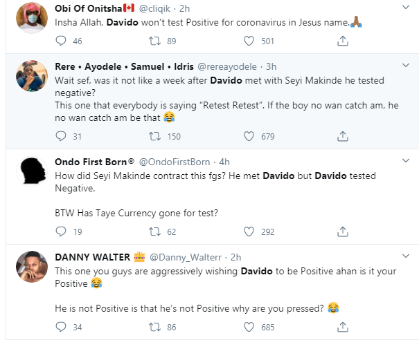 Davido should run a coronavirus test again, Nigerians react after Governor Makinde tested positive 