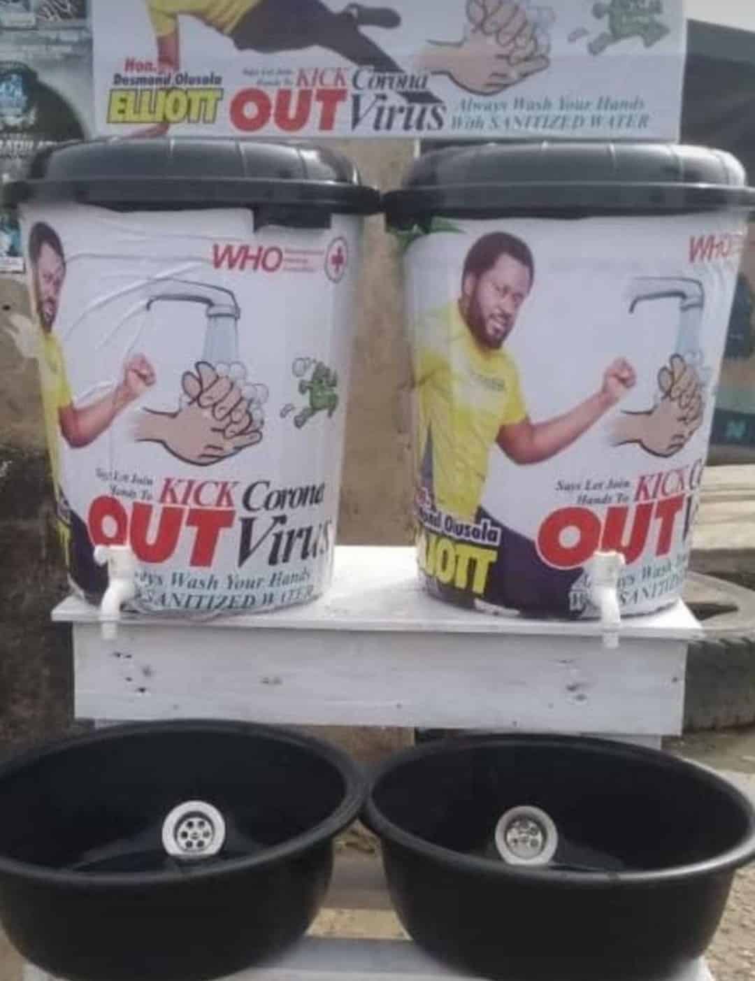 Desmond Elliot donates hand wash to strengthen fight against Coronavirus