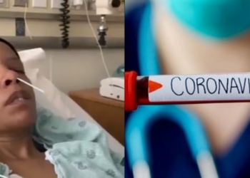 Woman shows what the Corona Virus test feels like by sharing a video of her getting tested