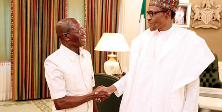 President Buhari Felicitates With Oshiomhole On His 68th Birthday