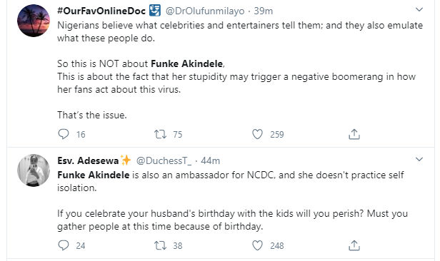 Nigerians Call For Funke Akindele And Hubby’s Arrest For "crowded" houseparty on his 43rd birthday yesterday April 4.  They React