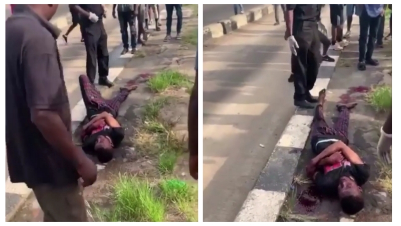 Video of a yet-to-be identified man bleeding to death under Idi-iroko Bridge, Maryland mall