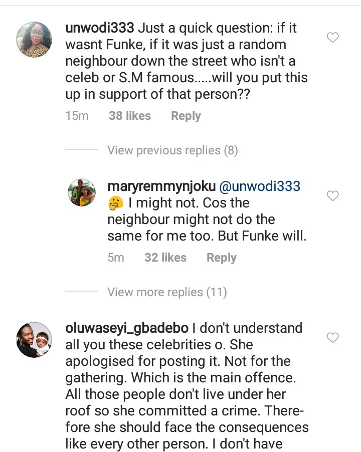 Actress Mary Remmy Njoku slammed for defending Funke Akindele and calling for her release