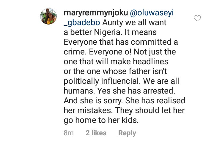 Actress Mary Remmy Njoku slammed for defending Funke Akindele and calling for her release