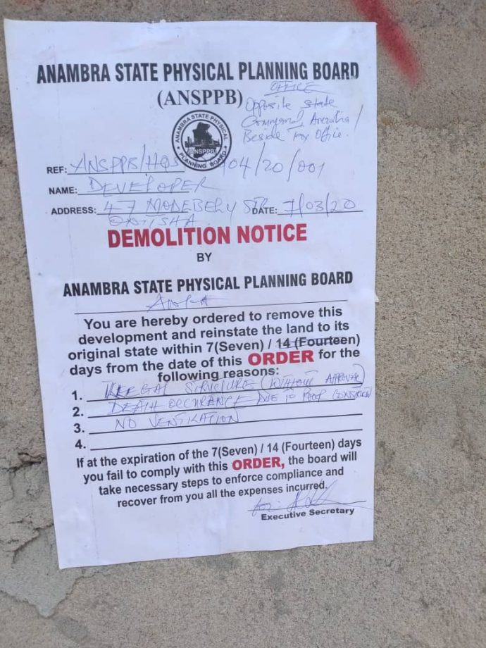 Building collapses and kills child in Onitsha