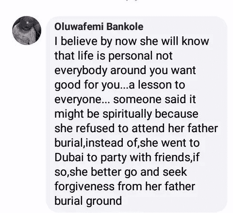 ‘Funke Akindele is suffering the consequence of not attending her late father’s burial’, Man claims