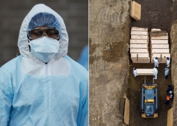 COVID-19: Hundreds of bodies buried in mass grave on island in New York