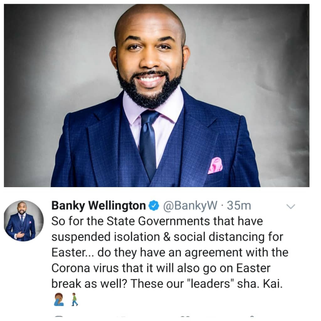 OAP Dotun and Banky W calls out governors for suspending lockdown for Easter