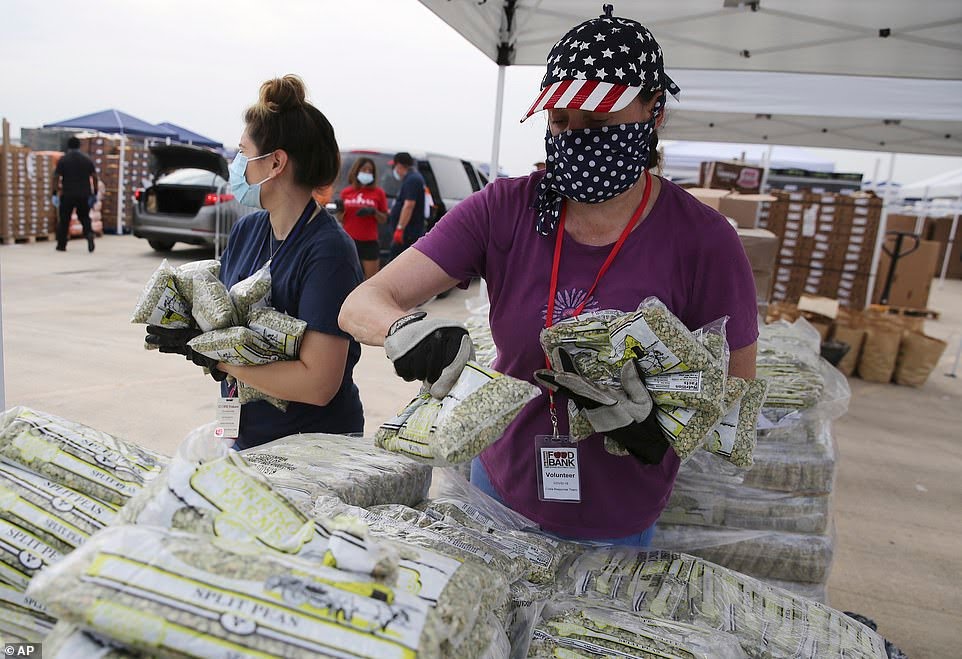 Coronavirus: 10,000 families queue for free food in Texas