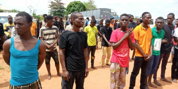 PHOTOS: Police Arrest 150 Suspected Cultists Over ogun unrest