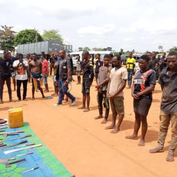 PHOTOS: Police Arrest 150 Suspected Cultists Over ogun unrest