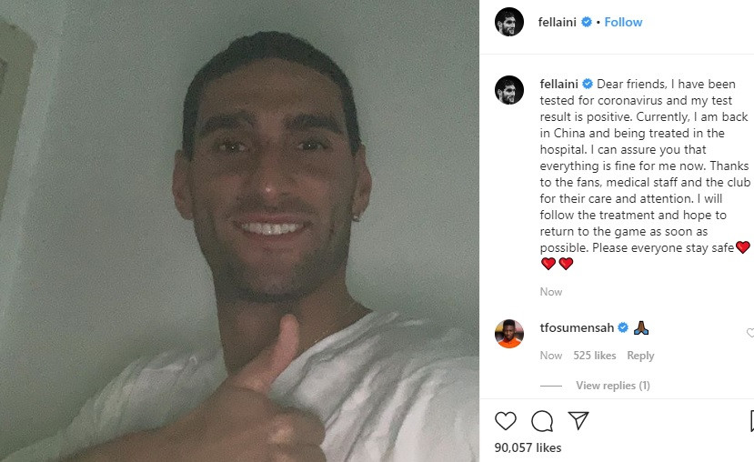 Former Manchester United midfielder Fellaini out of Chinese hospital after treating Coronavirus